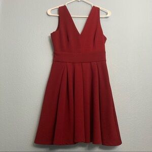 Haute Monde VNeck Tank Mini A-line Dress - Maroon - Juniors Large